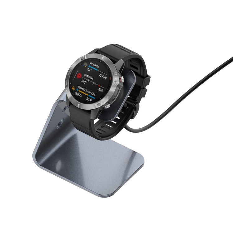 Garmin Venu 3 / Venu 3S / Vivoactiv 5 Watch Charger Stand Aluminium Alloy Charging Dock with Data Function - Right Port - Left Port / Grey#serie_4