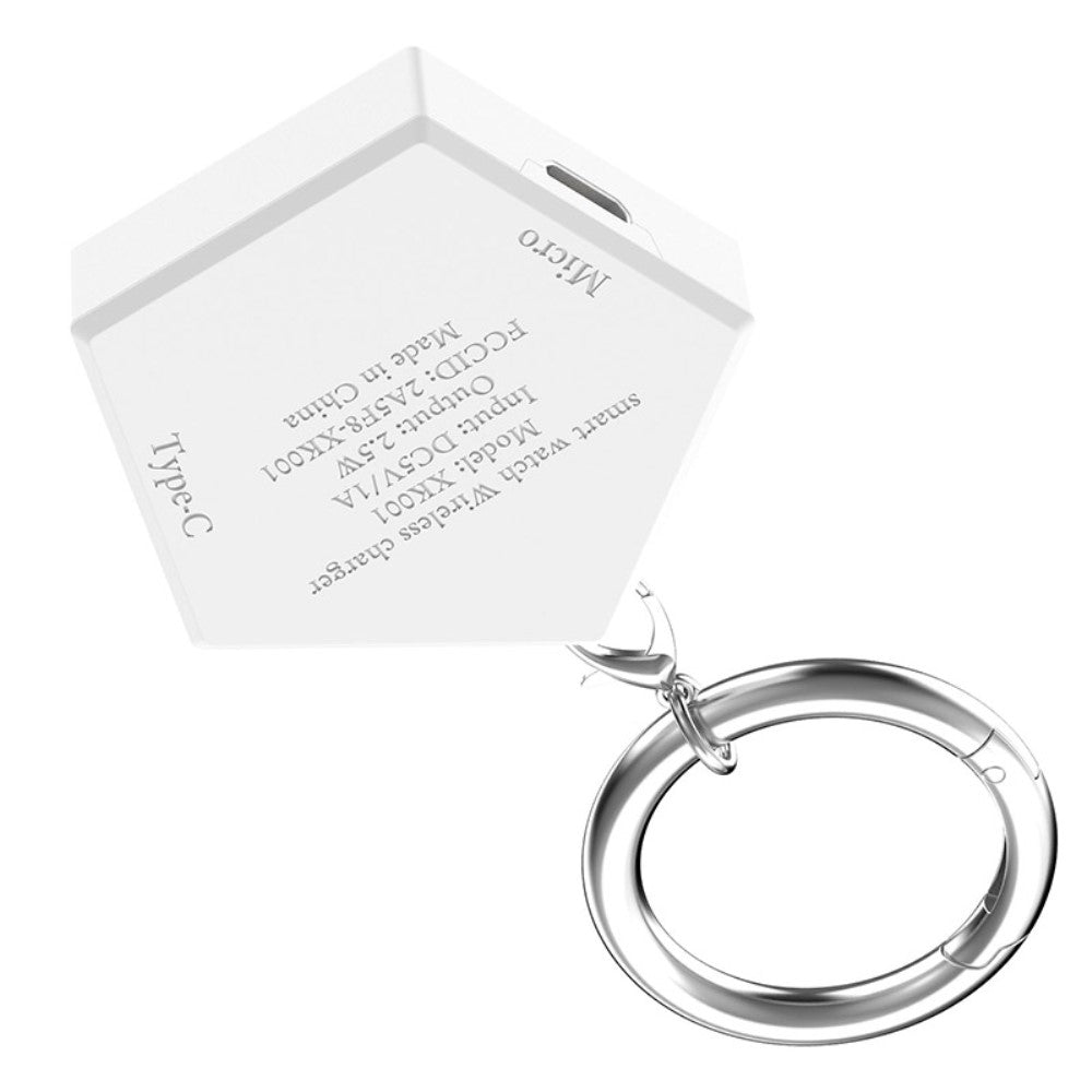 1m Silikone Trådløs USB Ladestation Universal Oplader passer til Huawei Smartwatch - Hvid#serie_2