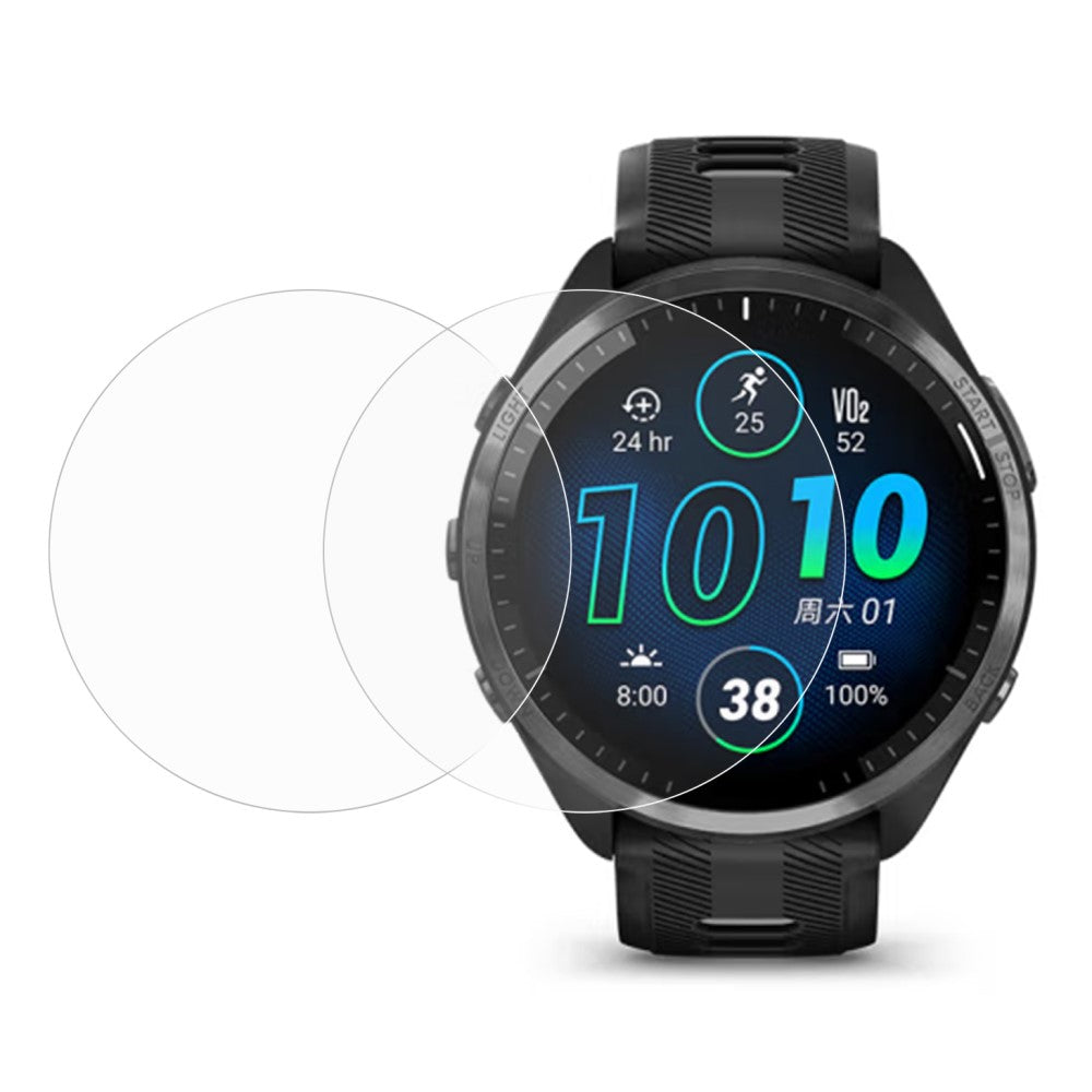 2stk Hærdet Glas Skærmbeskytter passer til Garmin Forerunner 965 - Gennemsigtig#serie_325