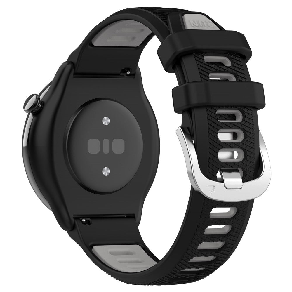 20mm Universal dual color cross strip silicone strap - Black / Grey#serie_1