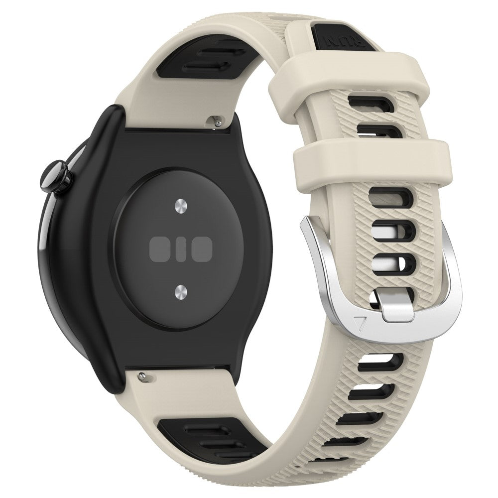 20mm Universal dual color cross strip silicone strap - Starlight / Black#serie_12
