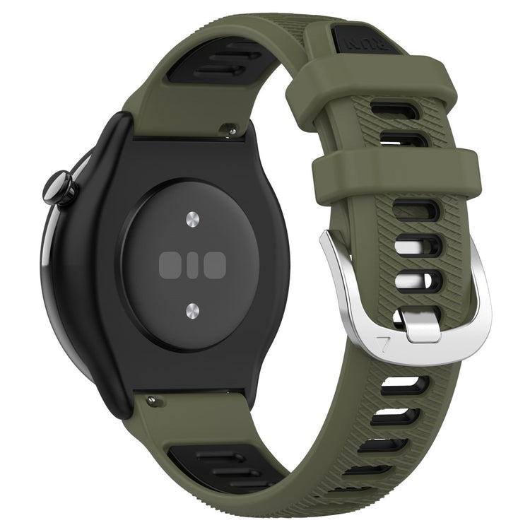 18mm Universal dual color cross strip silicone strap - Jungle Green / Black#serie_12