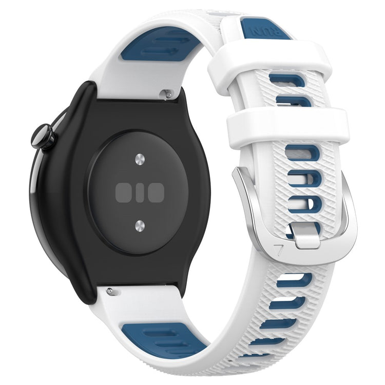 18mm Universal dual color cross strip silicone strap - White / Blue#serie_4