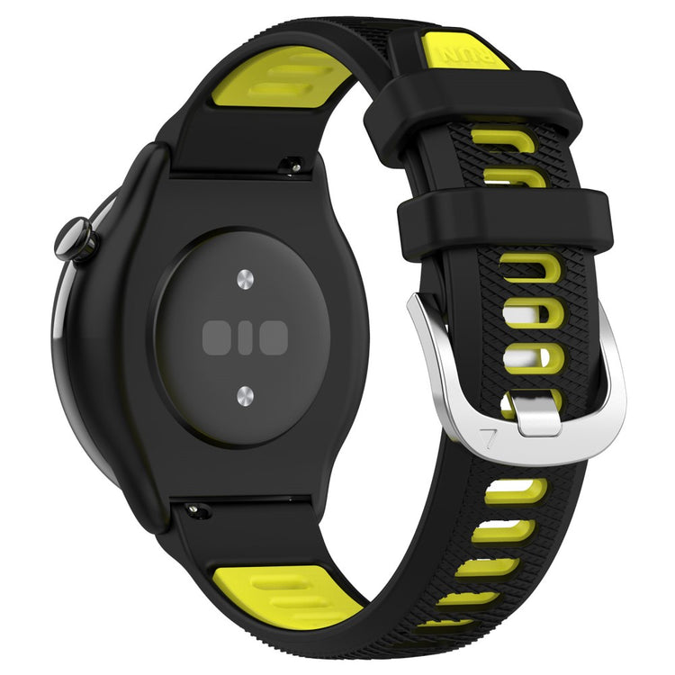 18mm Universal dual color cross strip silicone strap - Black / Lime#serie_7