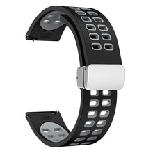 20mm Universal dual color silicone strap with silver buckle - Black / Grey#serie_1