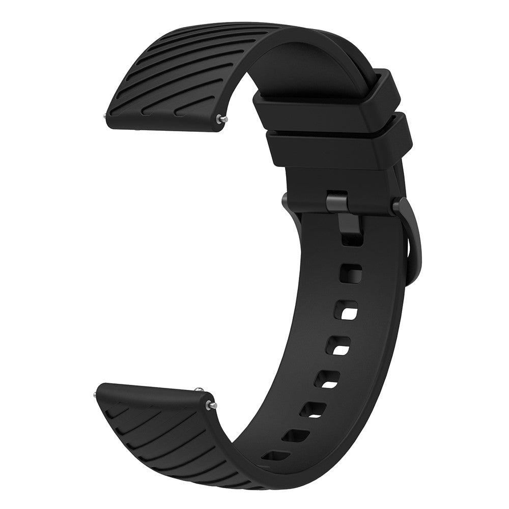 Rigtigt Sejt Silikone Universal Rem passer til Smartwatch - Sort#serie_4