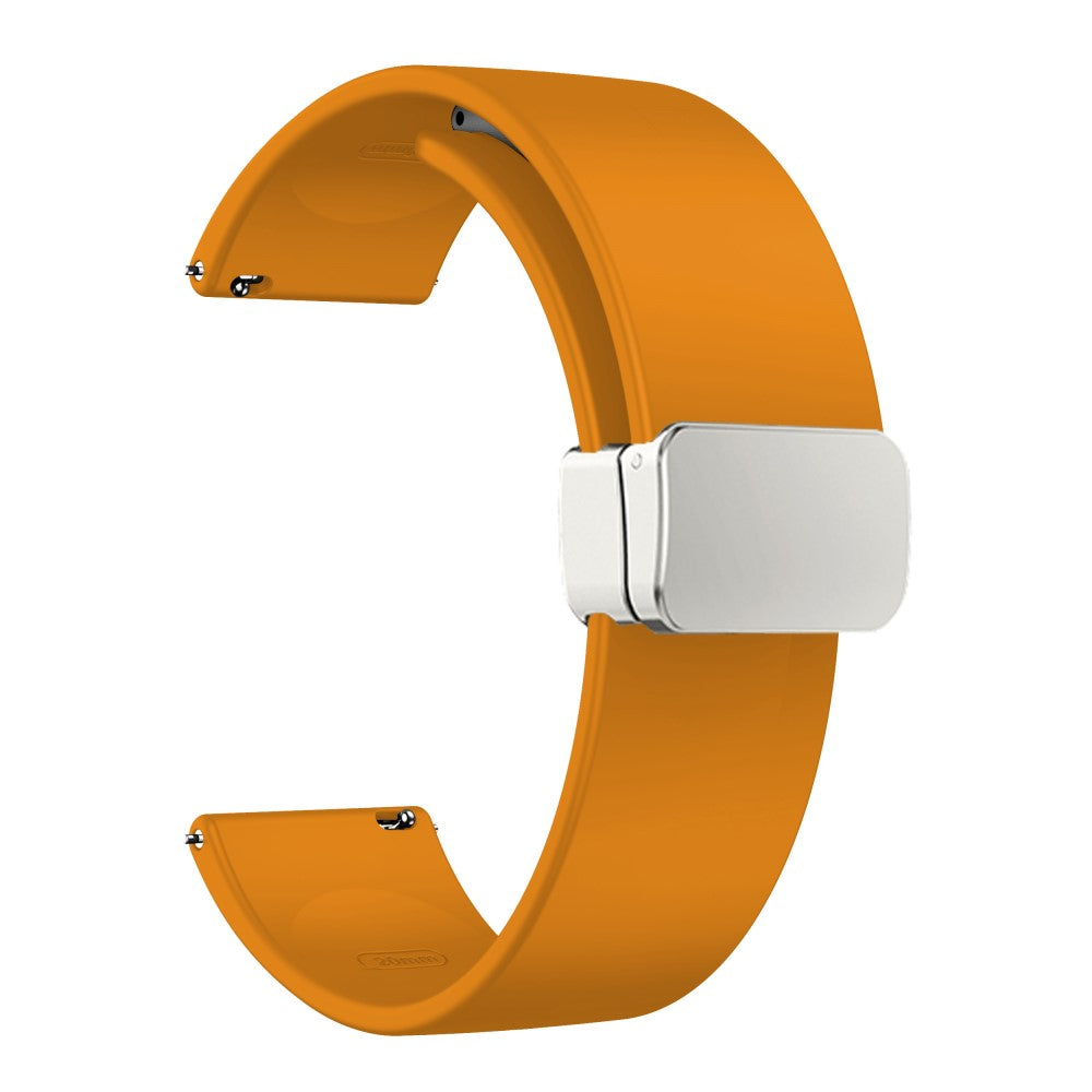 22mm Universal simple silicone strap with silver buckle - Yellow#serie_1