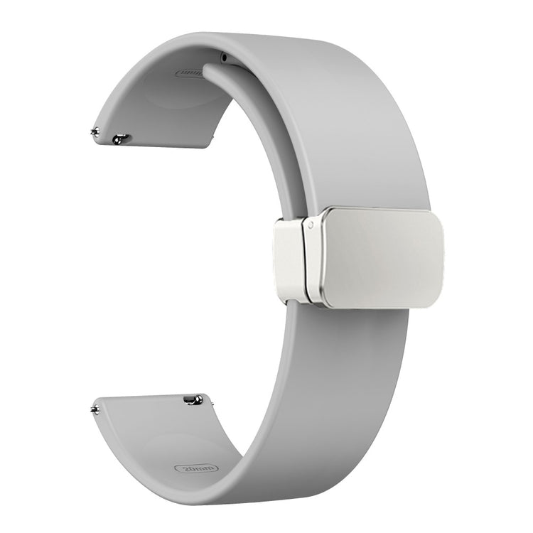 22mm Universal simple silicone strap with silver buckle - Light Grey#serie_8