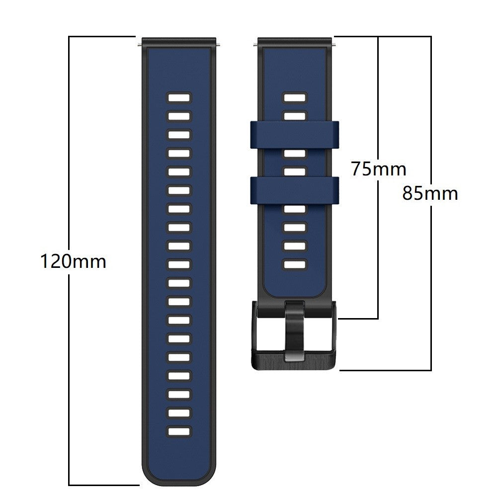 Glimrende Silikone Universal Rem passer til Smartwatch - Blå#serie_1