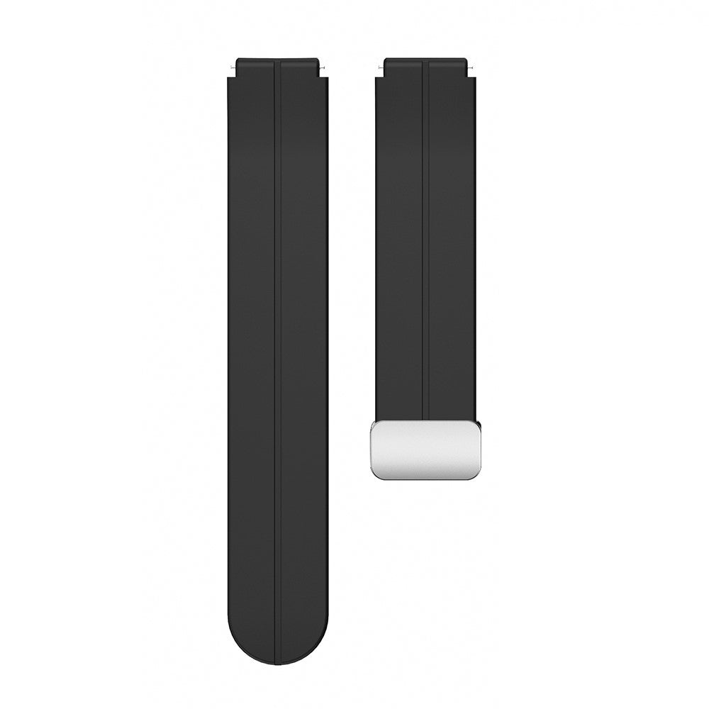 18mm Universal silicone strap with silver buckle - Black#serie_1