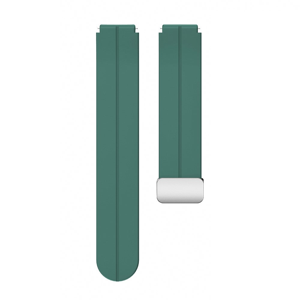 18mm Universal silicone strap with silver buckle - Green#serie_10