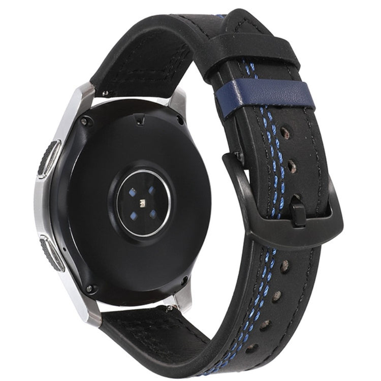 22mm Universal leather strap - Blue / Blue Stitch#serie_6