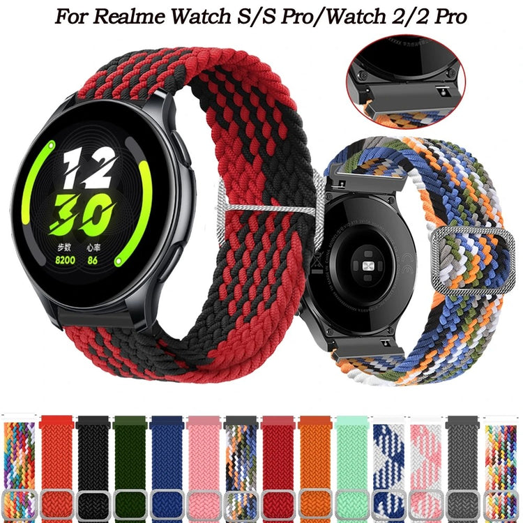 Stilfuld Nylon Universal Rem passer til Smartwatch - Sort#serie_13