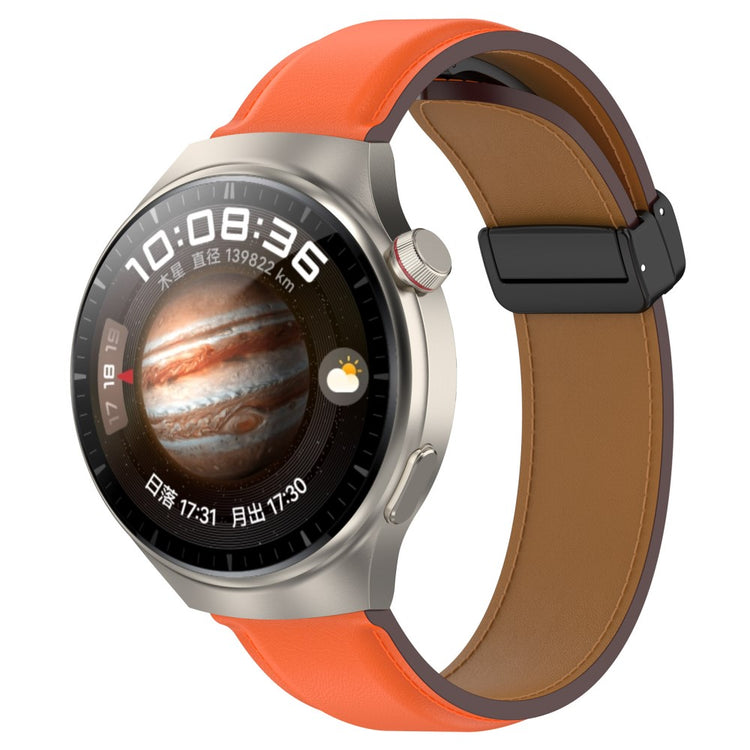 Helt Vildt Flot Ægte Læder Universal Rem passer til Smartwatch - Orange#serie_2