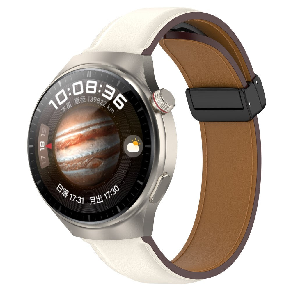 Helt Vildt Flot Ægte Læder Universal Rem passer til Smartwatch - Hvid#serie_5
