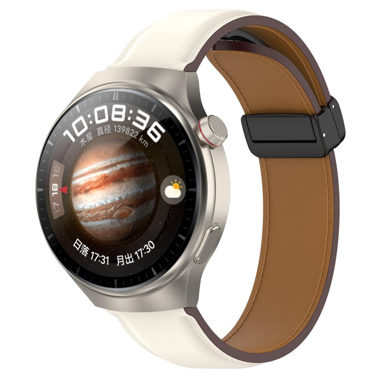 Helt Vildt Flot Ægte Læder Universal Rem passer til Smartwatch - Hvid#serie_5