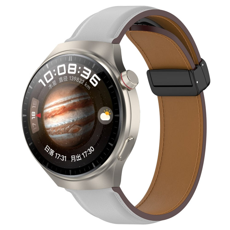 Helt Vildt Flot Ægte Læder Universal Rem passer til Smartwatch - Sølv#serie_7