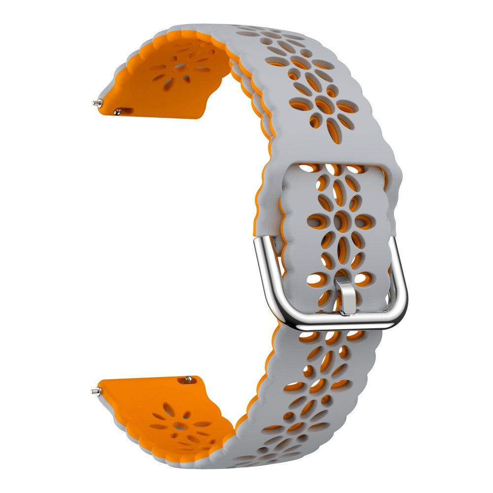 20mm Universal dual color flower hollow strap - Light Grey / Orange#serie_1