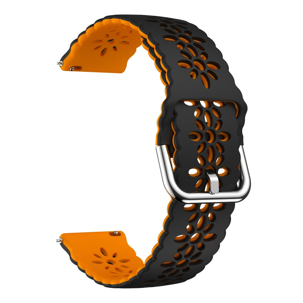 20mm Universal dual color flower hollow strap - Black / Orange#serie_5