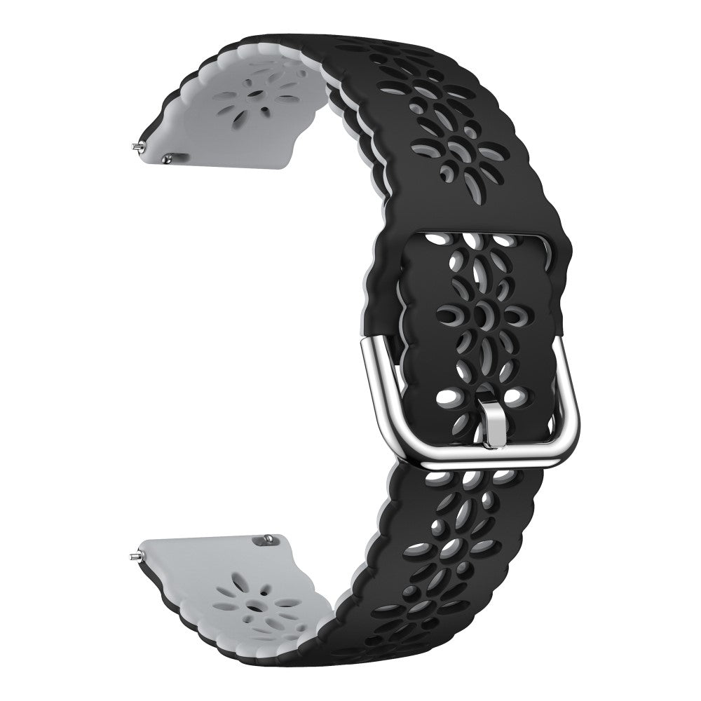 20mm Universal dual color flower hollow strap - Black / Grey#serie_7