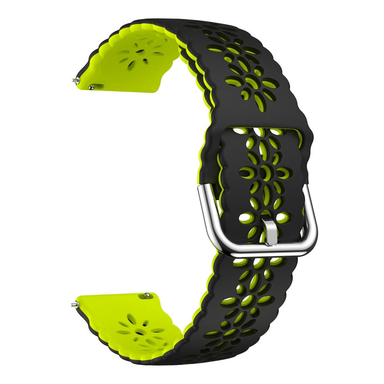 20mm Universal dual color flower hollow strap - Black/ Fluorescent Green#serie_8