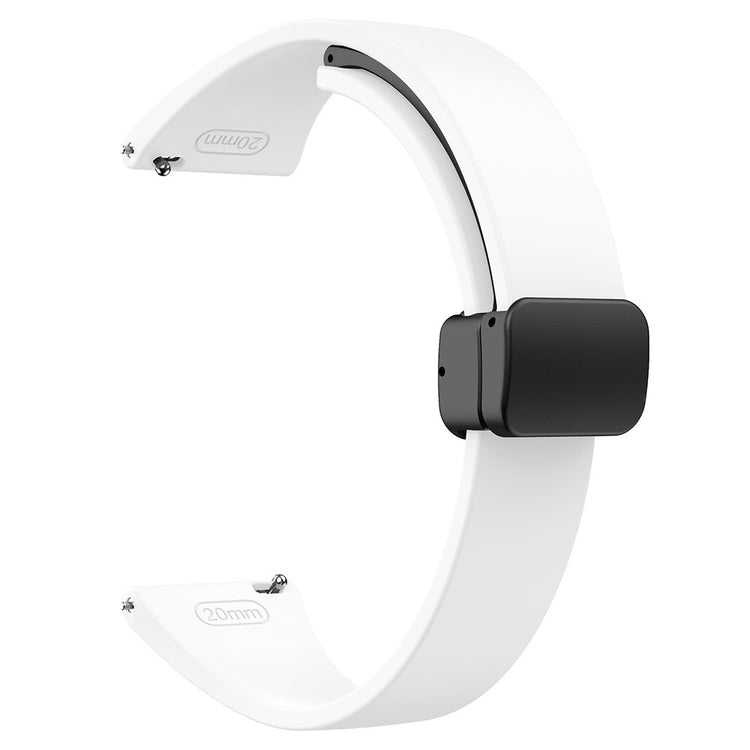 22mm Universal silicone sport strap with black magnetic buckle - White#serie_2