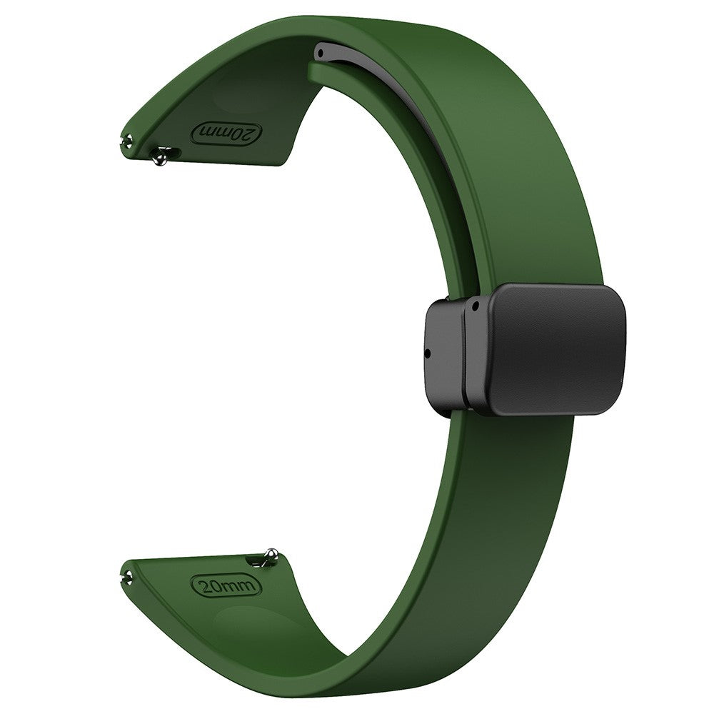 22mm Universal silicone sport strap with black magnetic buckle - Army Green#serie_7