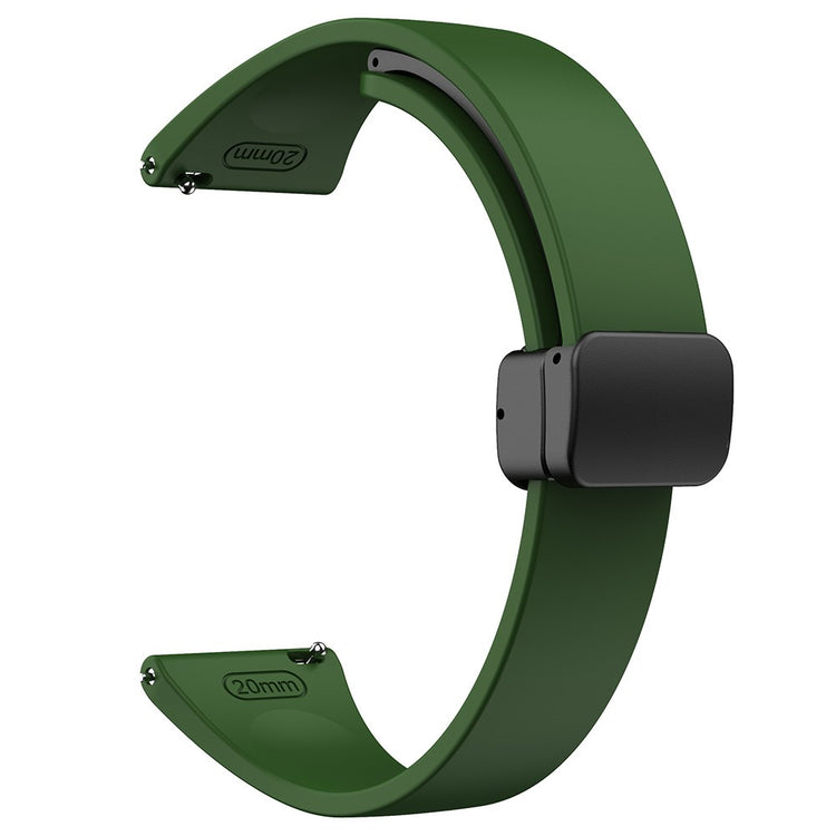 22mm Universal silicone sport strap with black magnetic buckle - Army Green#serie_7
