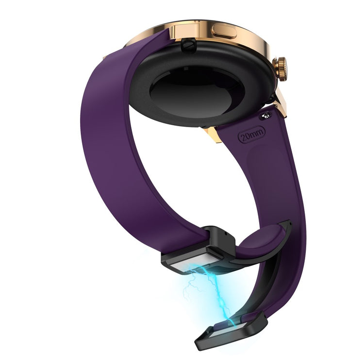 Slidstærk Metal Og Silikone Universal Rem passer til Smartwatch - Lilla#serie_9