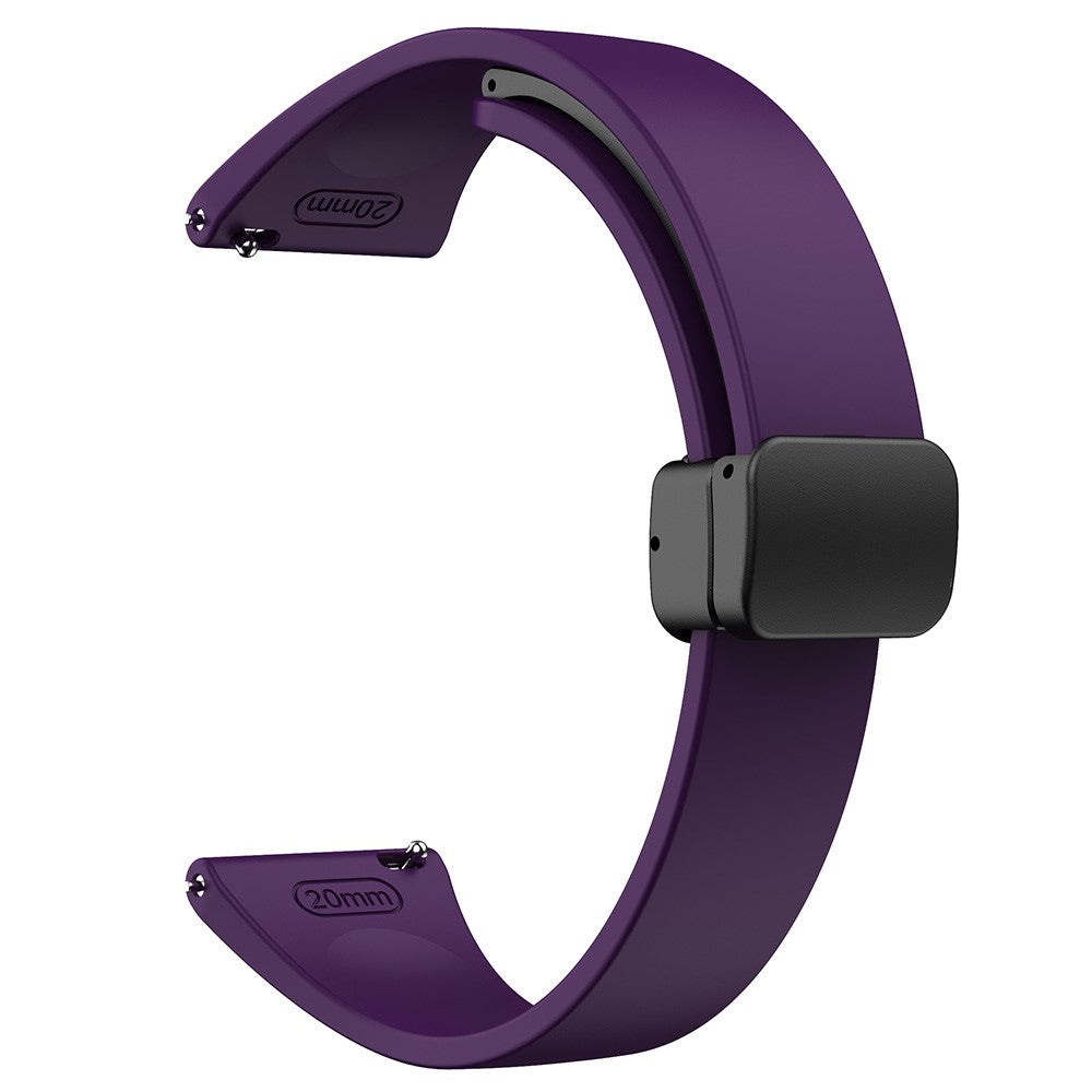 22mm Universal silicone sport strap with black magnetic buckle - Dark Purple#serie_9