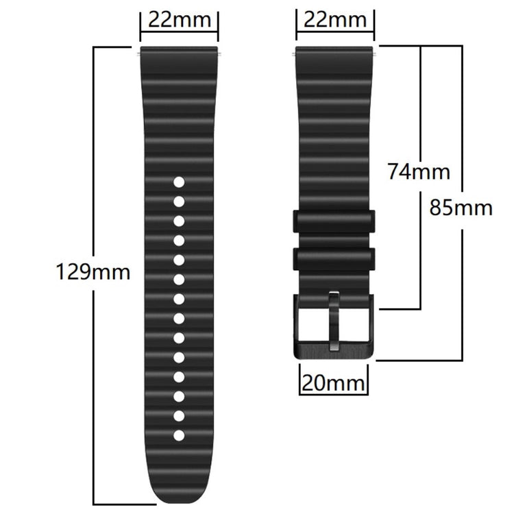 22mm Universal dual-color silicone strap with black buckle - Orange+Black#serie_3