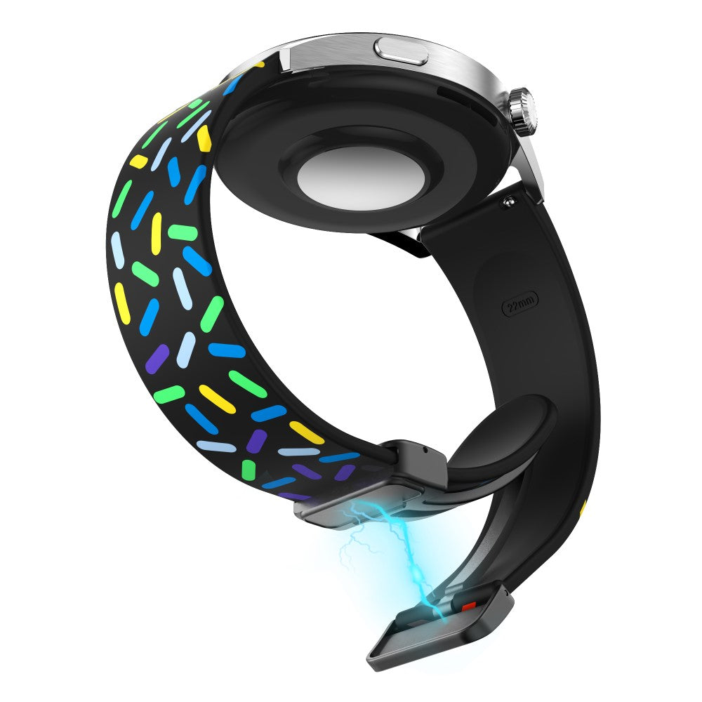 Helt Vildt Rart Metal Og Silikone Universal Rem passer til Smartwatch - Sort#serie_1