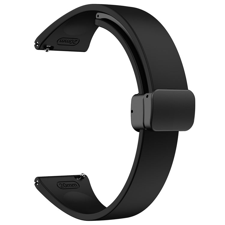 20mm Universal silicone strap with black buckle - Black#serie_1