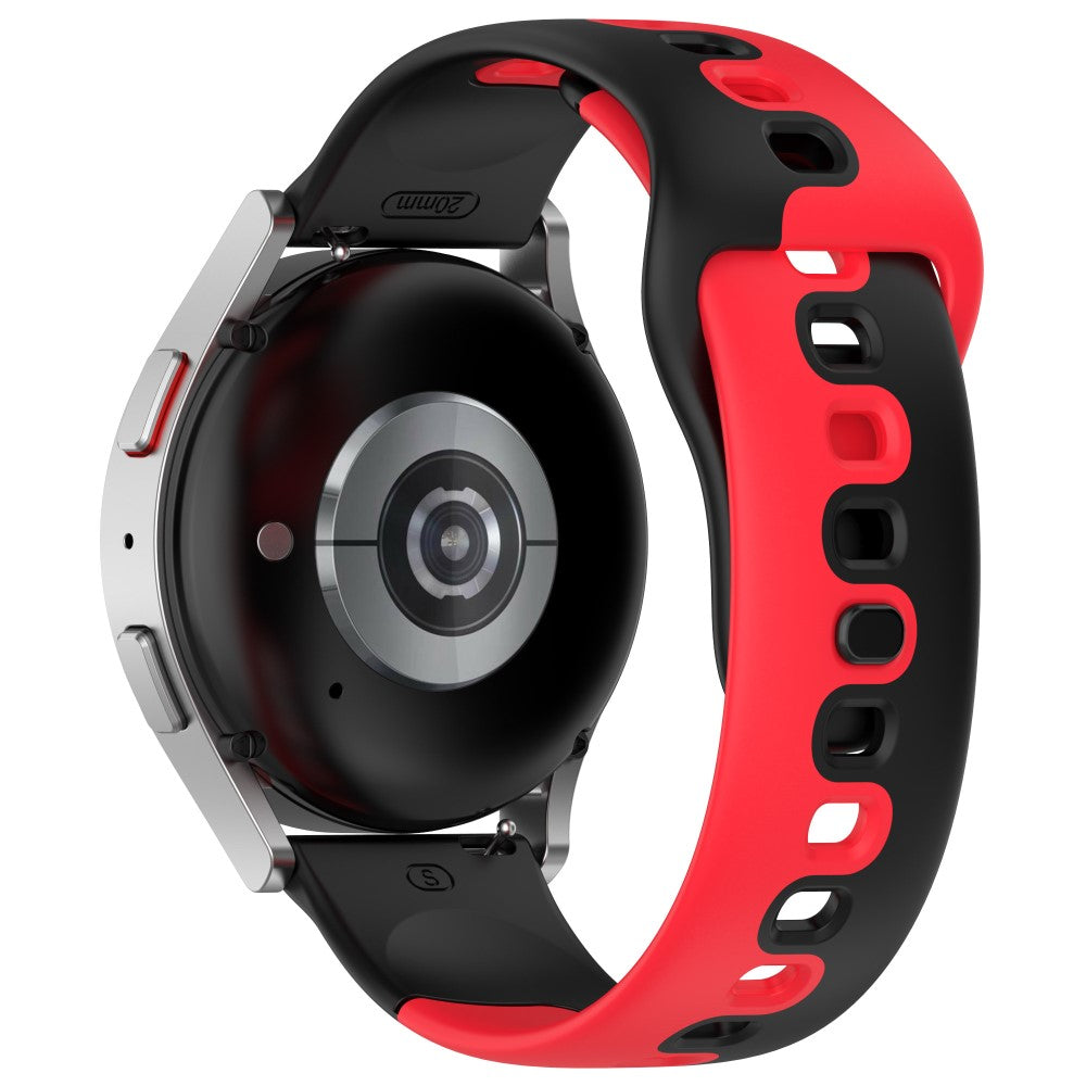 22mm Universal dual color silicone strap - Black / Red#serie_1