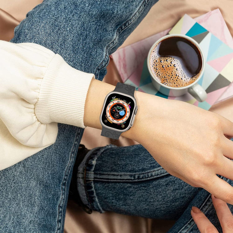 Super Smuk Silikone Rem passer til Apple Watch Ultra - Sort#serie_3