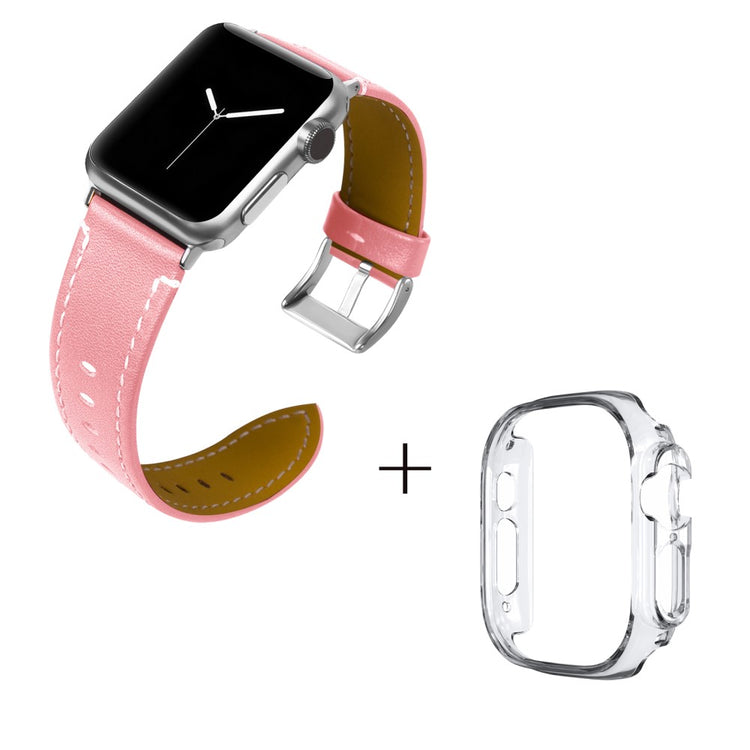 Ægte læder Cover passer til Apple Watch Ultra - Pink#serie_1