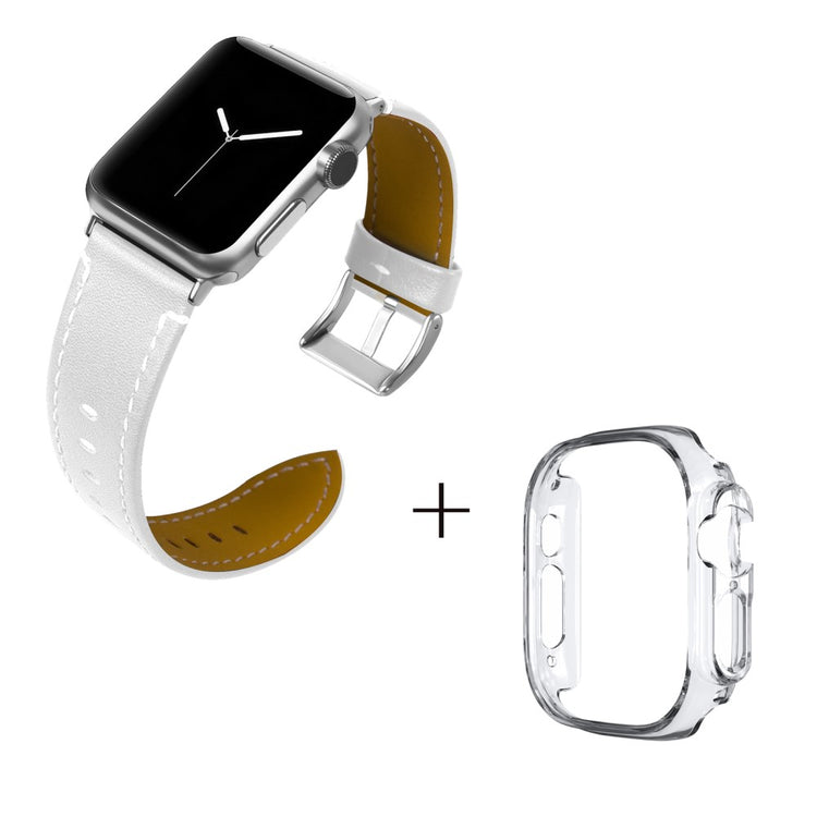 Ægte læder Cover passer til Apple Watch Ultra - Hvid#serie_2
