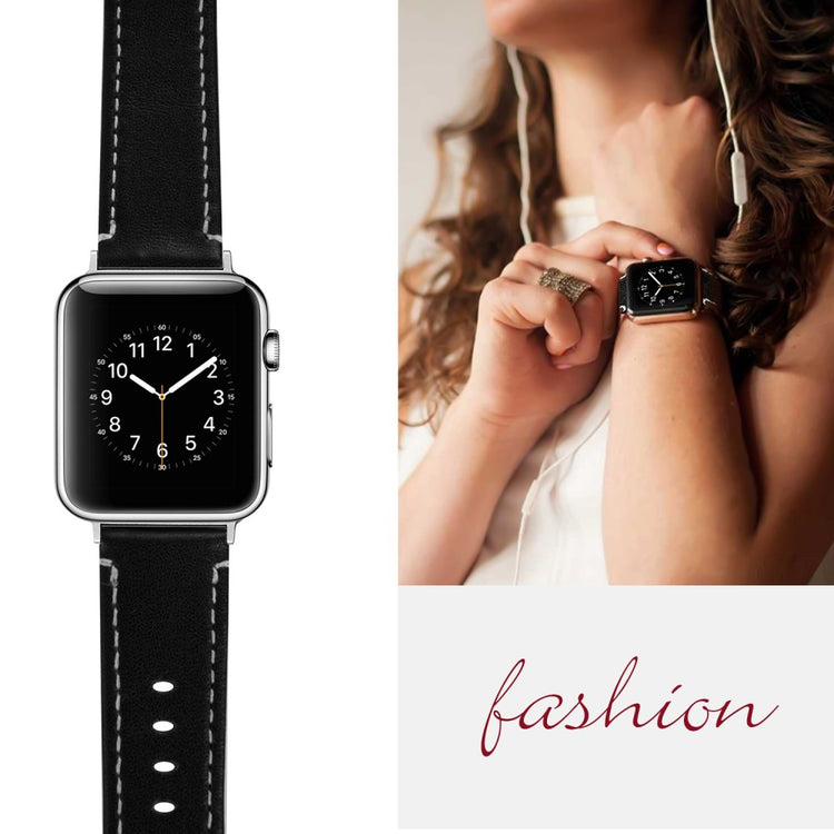 Ægte læder Cover passer til Apple Watch Ultra - Sort#serie_3