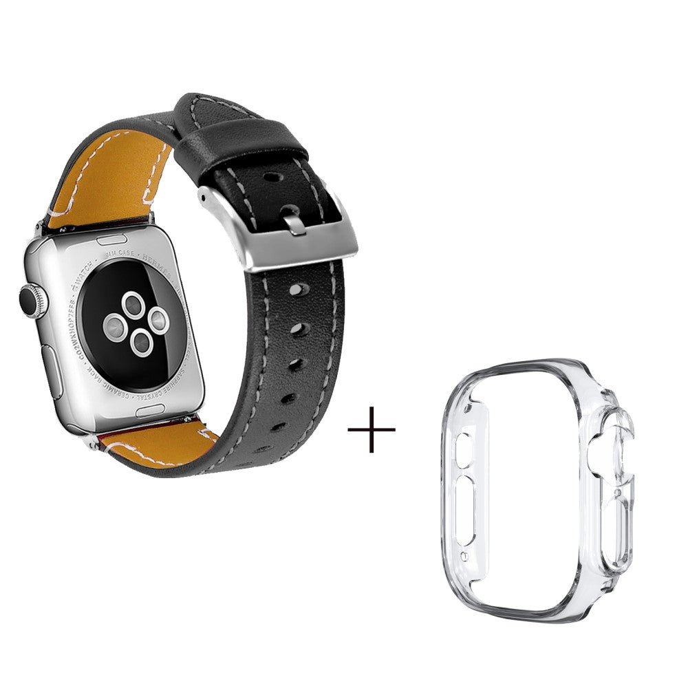Ægte læder Cover passer til Apple Watch Ultra - Sort#serie_3
