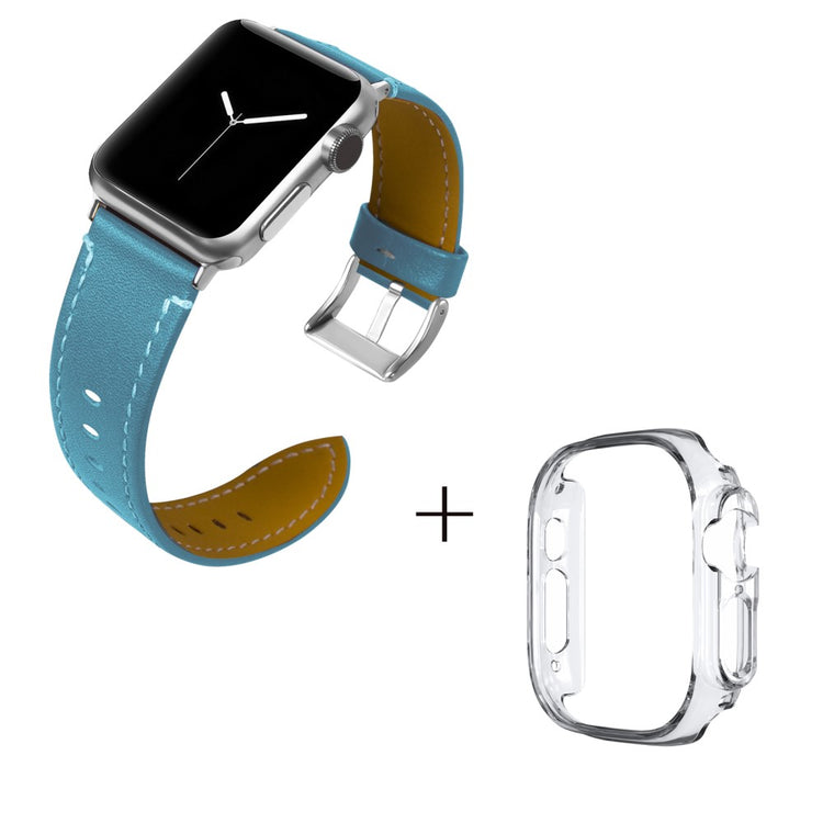Ægte læder Cover passer til Apple Watch Ultra - Blå#serie_6