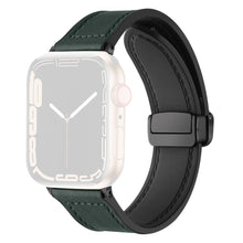 Solid Kunstlæder Og Silikone Universal Rem passer til Apple Smartwatch - Grøn#serie_1