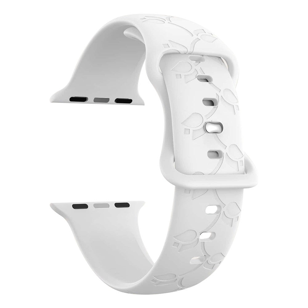 Rigtigt Fint Silikone Universal Rem passer til Apple Smartwatch - Hvid#serie_1