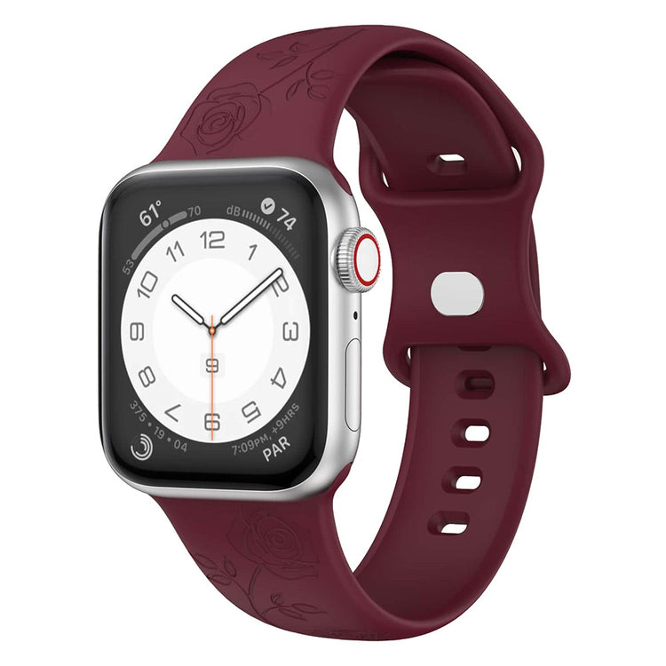 Rigtigt Fint Silikone Universal Rem passer til Apple Smartwatch - Rød#serie_4