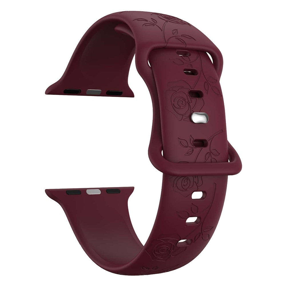 Rigtigt Fint Silikone Universal Rem passer til Apple Smartwatch - Rød#serie_4