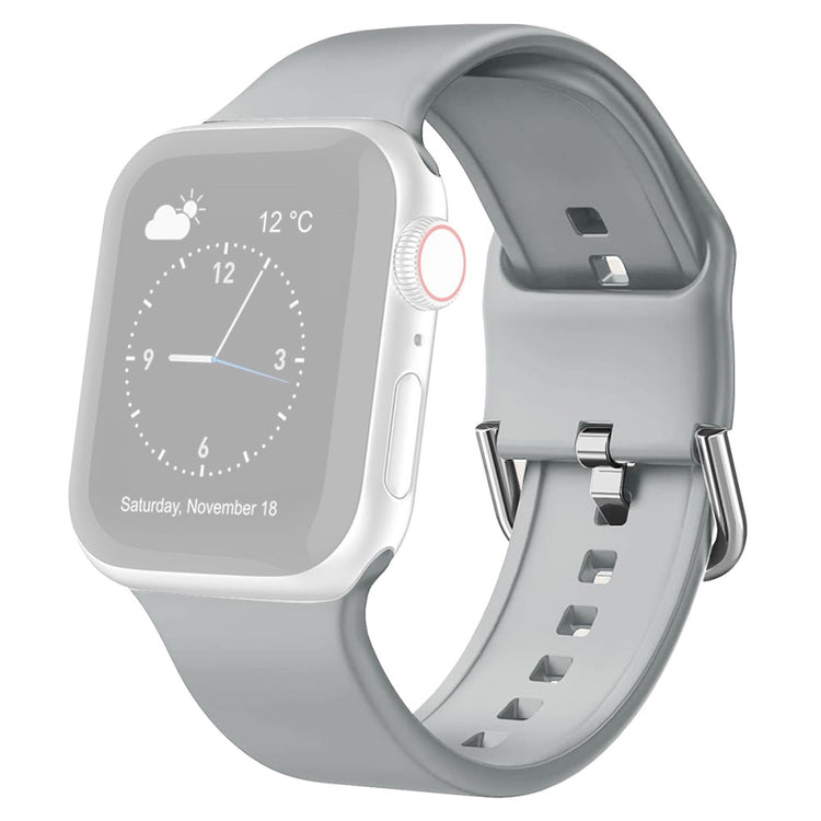Helt Vildt Rart Silikone Universal Rem passer til Apple Smartwatch - Sølv#serie_7