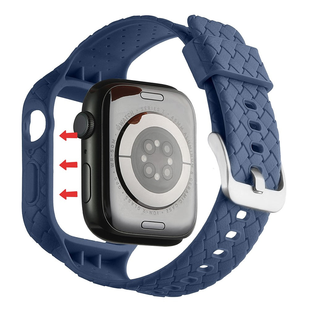 Metal Og Silikone Universal Rem passer til Apple Watch Series 8 (41mm) / Apple Watch Series 7 41mm - Blå#serie_2