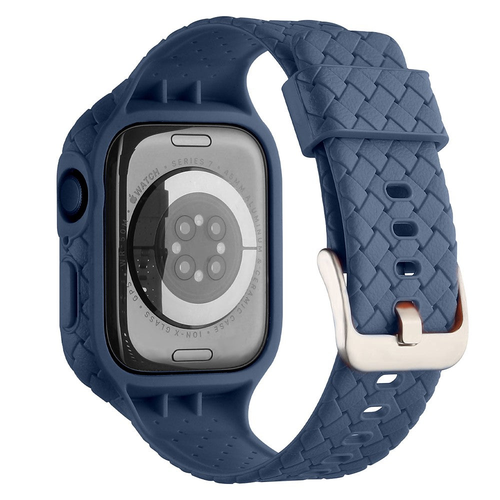 Metal Og Silikone Universal Rem passer til Apple Watch Series 8 (41mm) / Apple Watch Series 7 41mm - Blå#serie_2