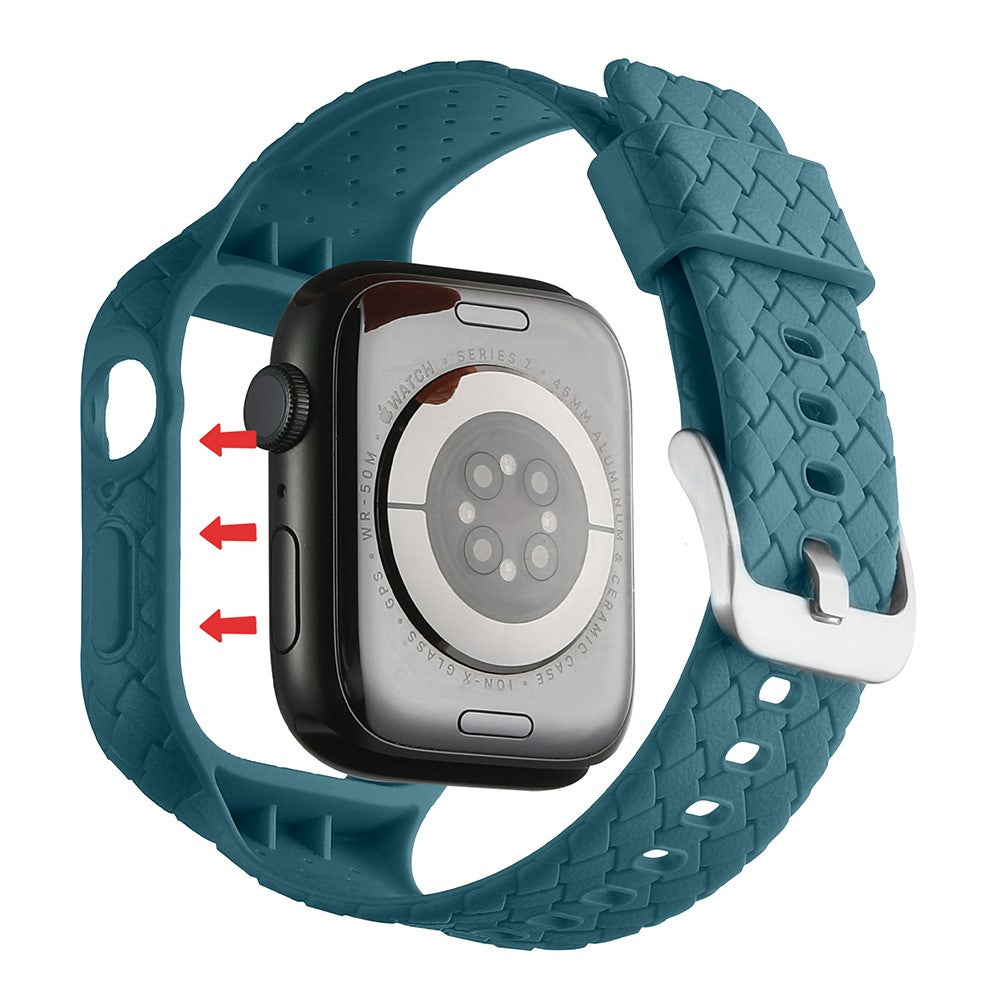 Metal Og Silikone Universal Rem passer til Apple Watch Series 8 (41mm) / Apple Watch Series 7 41mm - Blå#serie_3