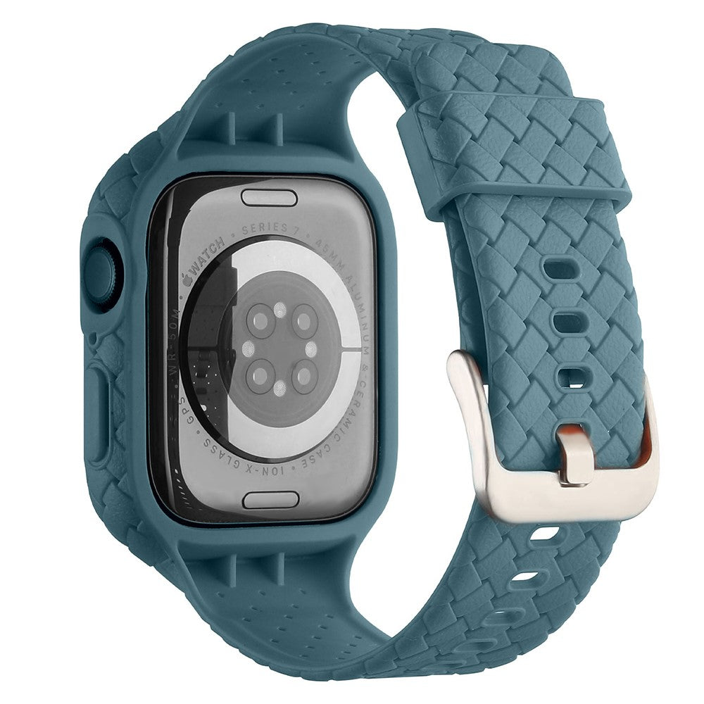Metal Og Silikone Universal Rem passer til Apple Watch Series 8 (41mm) / Apple Watch Series 7 41mm - Blå#serie_3