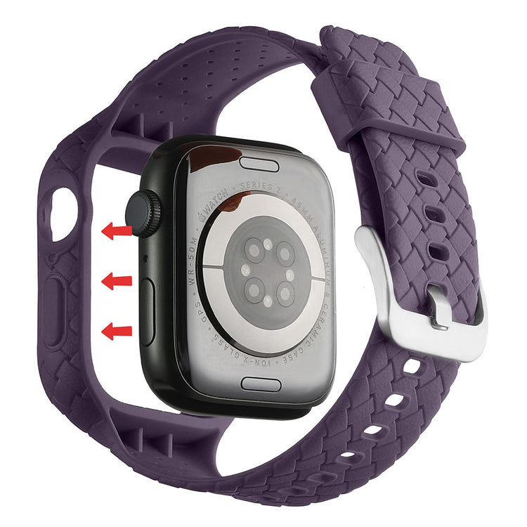 Metal Og Silikone Universal Rem passer til Apple Watch Series 8 (41mm) / Apple Watch Series 7 41mm - Lilla#serie_4